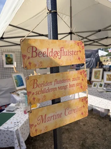 Hanging signs for Beeldgefluister watercolours